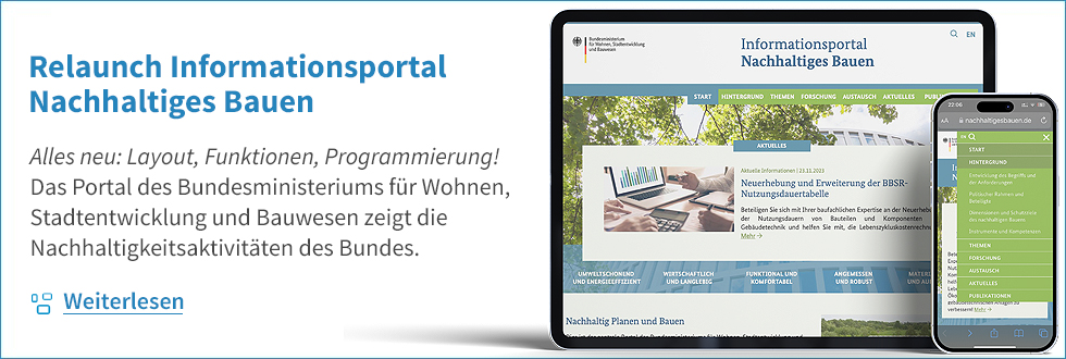 Relaunch des Portals Nachhaltiges Bauen auf Basis des TYPO3 Content Management Systems