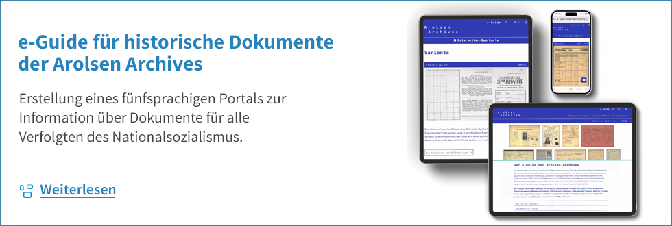 e-Guide zur Anzeige historischer Dokumente. Mit TYPO3 für die Arolsen Archives entwickelt
