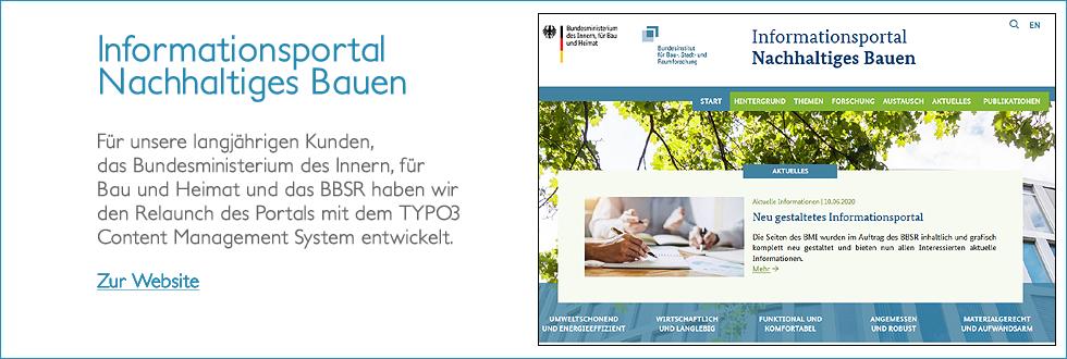 Relaunch des Portals Nachhaltiges Bauen auf Basis des TYPO3 Content Management Systems