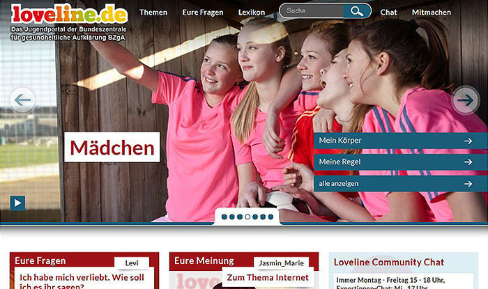 Relaunch des BZgA Jugendportals loveline.de